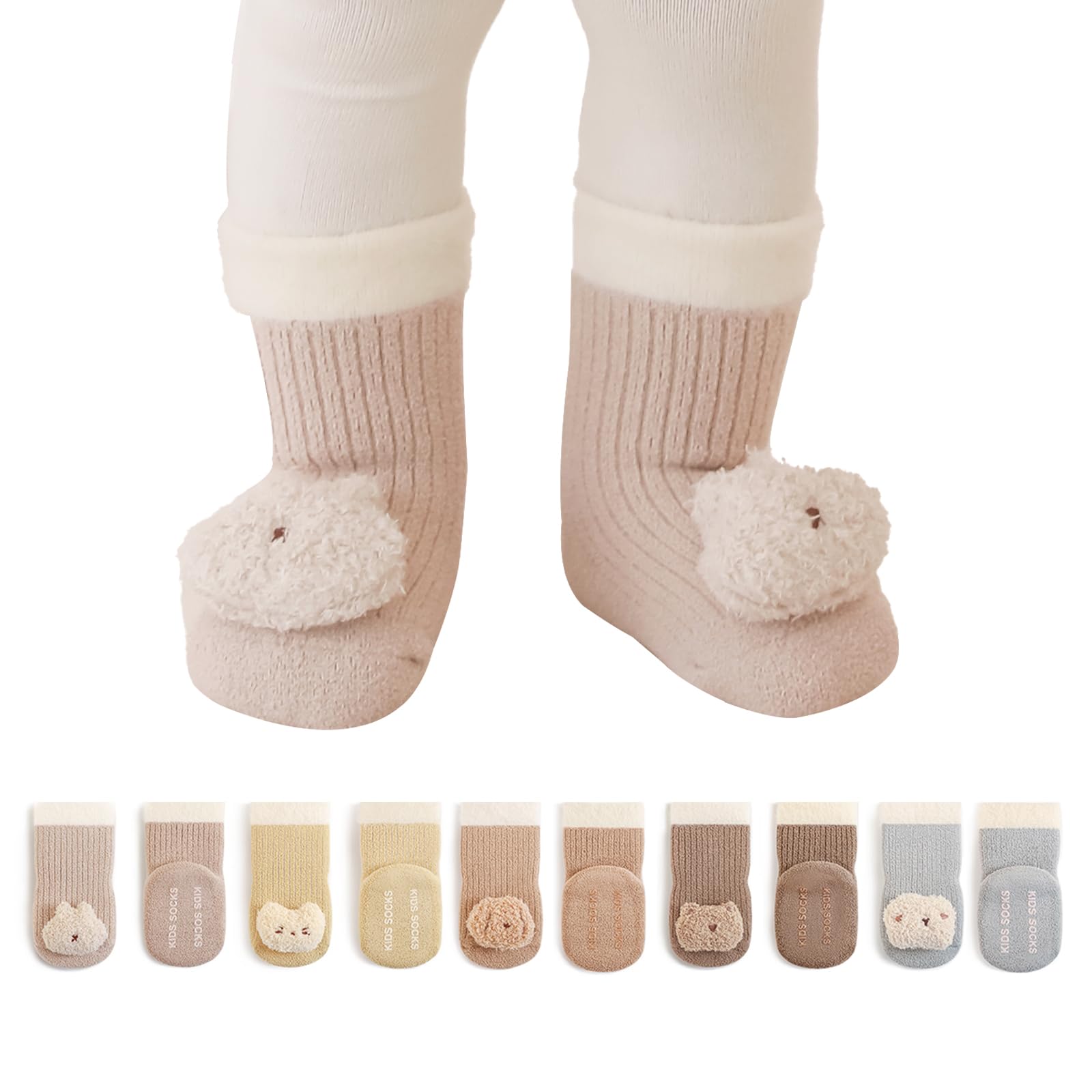 

Детские теплые, холодные, детские, новорожденные, толстые, детская комната, предотвращает чувствительность к ребенку, набор из 5 носков [HAYAHARU], удержание, защита, носки, милые, носки, хлопок,