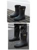 Men's Waterproof Mid-Calf Non-Slip Rain Boots – Fashionable Korean-Style Slip-On Rubber Shoes.