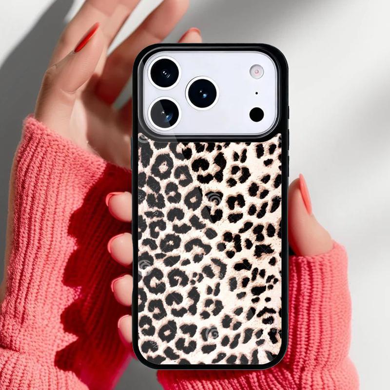 Leopard Print Phone Case for iPhone 17 16 15 14 13 Pro Max Back Cover for 12 11 Pro Coque