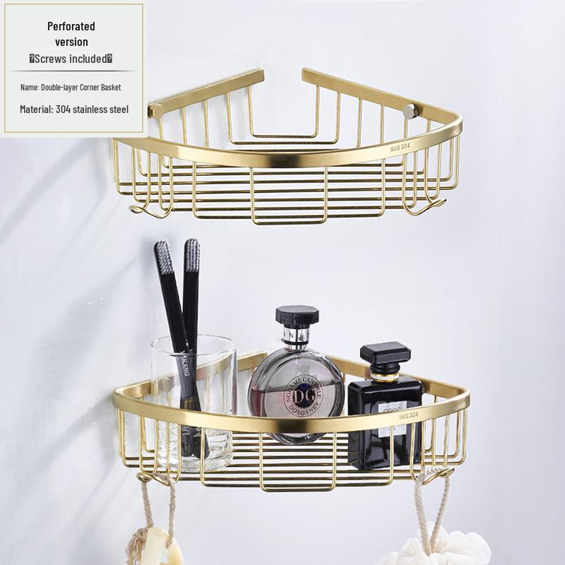 Minimalist Brushed Gold Towel Rack - 304 Stainless Steel Bathroom Hardware Hanger