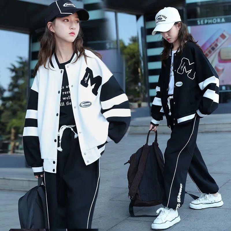 Tuta da Ginnastica Autunnale per Ragazza con Felpa con Cappuccio e Pantaloni Jogging Set 2 Pezzi Tuta