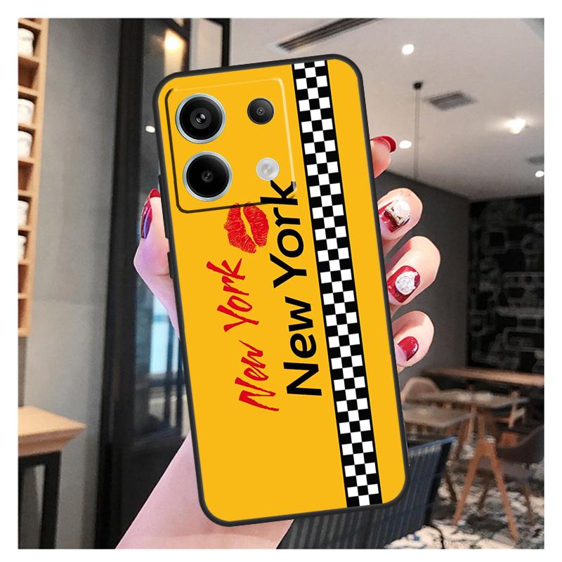 NYC Yellow Taxi Cabs Case For Xiaomi Redmi Note 13 12 10 9 8 11 Pro 12S 11S 10S 9S Remdi 13C 9C 10C 12C Cover