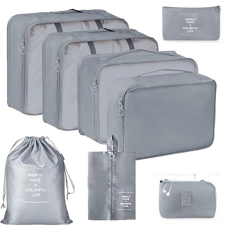 Seven-Piece Travel Storage Set: Wash Bag, Clothes, Underwear Organizer & Folding Sub-Pack