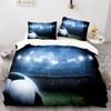 Soccer Duvet Cover Set Football Sport Black White Polyester Comforter Cover King Queen Size For Kids Boys Girls Teen Bedding Set