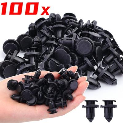 50/100Pcs Black Car Plastic Rivets  for Door Panels Fenders Bumpers Vehicle Repair
