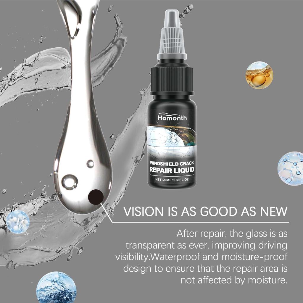 HOMONTH Glass Crack Repair Kit Clear Vision Auto Front Windshield Nano Repair Fluid Kit