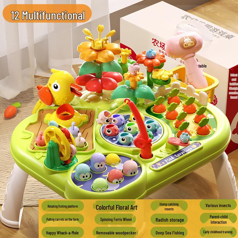 

Детский развивающий стол-игра «Ударь крота» и «Вытащи морковку»