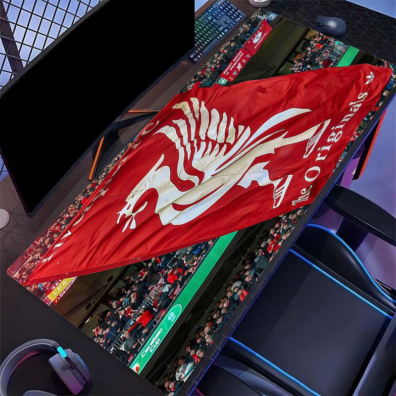 Liverpool Flag Mouse Pad, Large Gaming Desk Mat, Non-slip XXL Mousepad for Laptop & Tablet, Mini PC Playmat with Stitched Edges