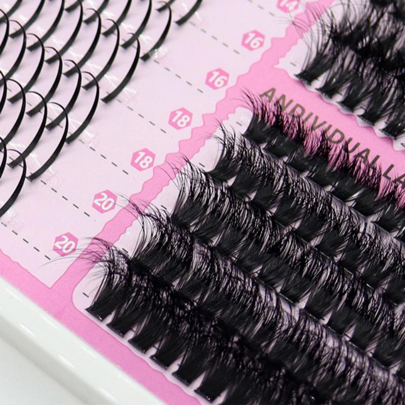 Cluster Lashes Individual Extensions Mixed Tray DIY Eyelash Set Soft Natural Curl Long Lasting for Party and Everyday Use