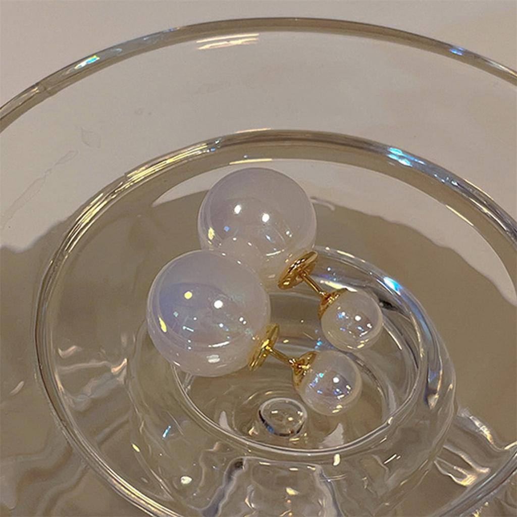 Mote Dame Ball Doble Øredobber Delikate Tosidige Kunstige Perle Ørestikker for Kvinner Boucle Jentegaver Smykker