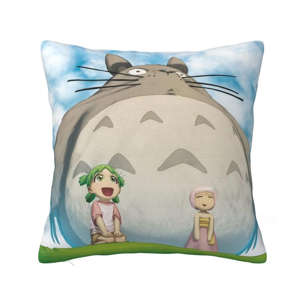 Personalized Cute Cartoon Anime Throw Pillow Case Cushion Cover Square Cotton Pillowcase for Home Bed Sofa Car Office 18x18 Inch