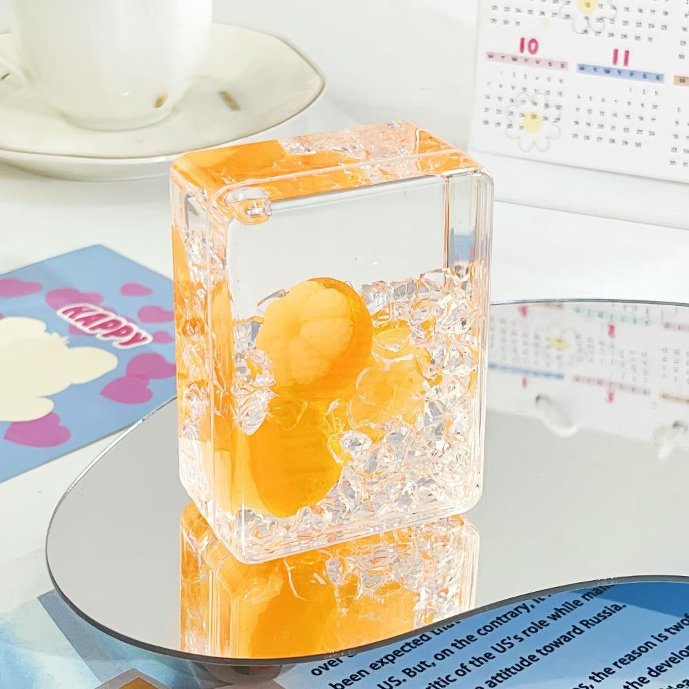 Transparent Acrylic Ornament Rectangular Oil Flowing Sand Ornament Fruit Sand Ornament  Home Decor