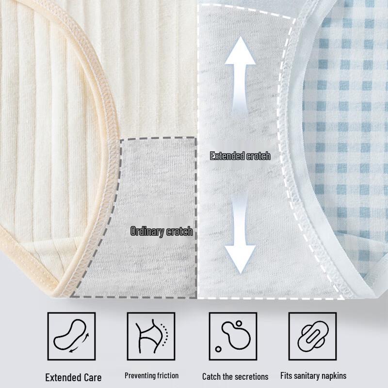 Regina Miracle Women's Class A Cotton Antibacterial Mid-Waist Briefs 4-Pack