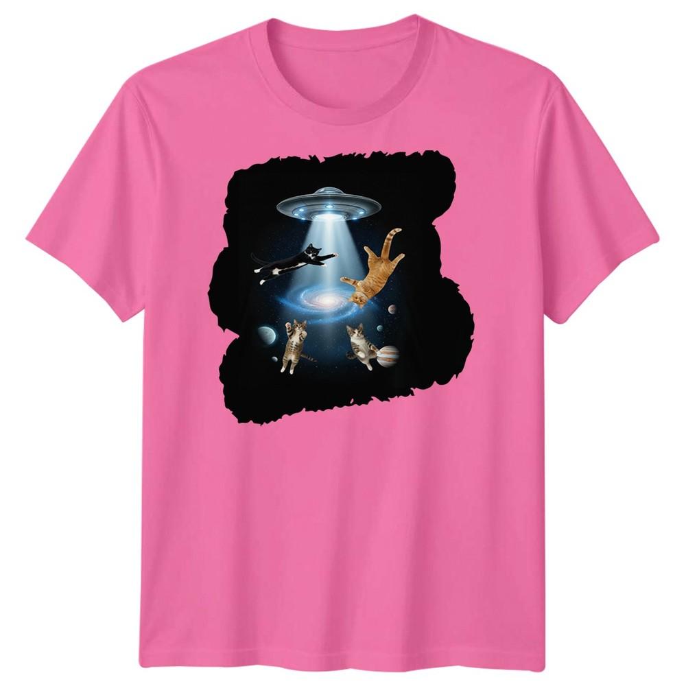 SciFi Alien Abduction Cats Ufo Unisexs TShirt Space Galaxy Graphic