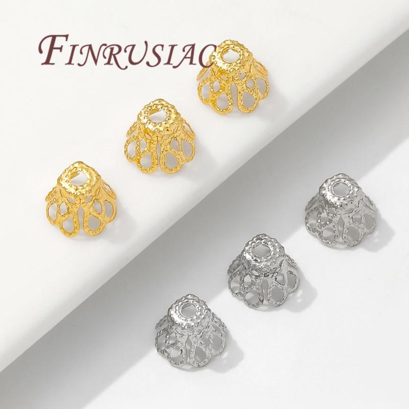 18K Gold Plated Flower Bead Caps For Jewelry Making,Caps For Bracelets,Beads Separators,DIY Accessories