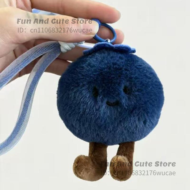 Flauschiger Blaubeer-Plüsch-Schlüsselanhänger, Weiches Stofftier-Spielzeug, Taschenanhänger, Handy-Anhänger, Bedeutet 'Schlechte Laune abwehren', Heimdeko-Schmuckstück Geschenk