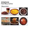 ZONESUN ZS-G1WGU Pneumatic U-Shaped Sauce Filling Machine for 100 to 500 Grams