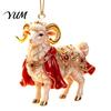 Winter Wonderland Party Supplies 2D Flat Christmas Sheep Hanging Ornament with Lanyard, Acrylic Decorative Holiday Charms Tree Pendant for Home