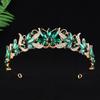 DIEZI 6 Colors Sweet Princess Opal Crystal Tiara Crown Women Girls Wedding Party Elegant Luxury Rhinestone Crown Hair Jewelry