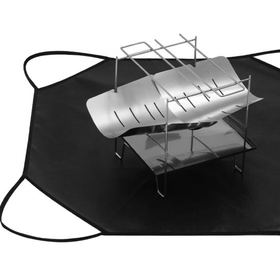 Outdoor Fireproof Mat with Handle Firewood Carrier Bag Heat-Resistant Flame Retardant Deck Patio Lawn Camping Stove BBQ