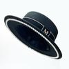 Hat Women's New Fashion Pearl Flat Top Top Hat Anti-wool European and American Jazz Hat Top Hat