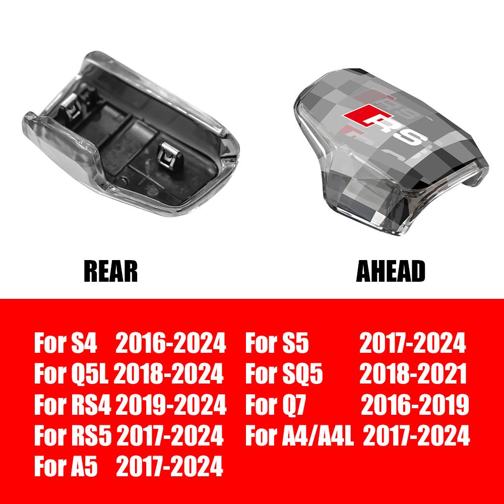 2026 Hot For Audi S4 S5 Q5L SQ5 Q7 RS4 RS5 A4/A4L A5 Q8 S8 RS7 Car Gear Head Shift Knob Handle Cover Trim ABS Crystal Style Accessories