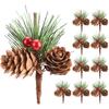 Mini Noel Ağacı Aksesuarları Çam Kozalakları Çam Dalları Noel Süsleri Küçük Çiçek Aranjmanları