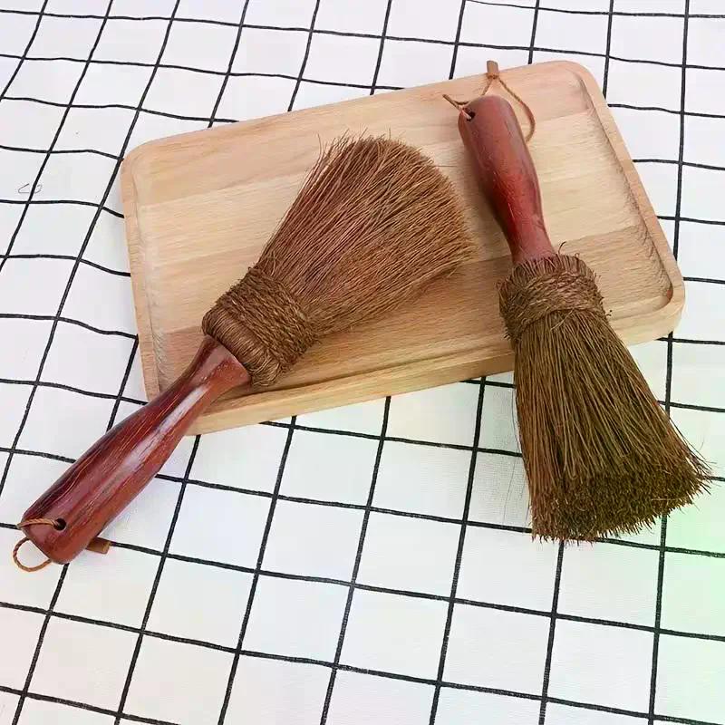 Palmsilke Houten Handvat Potborstel Anti-aanbakolie Zacht Haar Schoonmaakborstel Keukenfornuis Afwasborstel Schoonmaakproducten