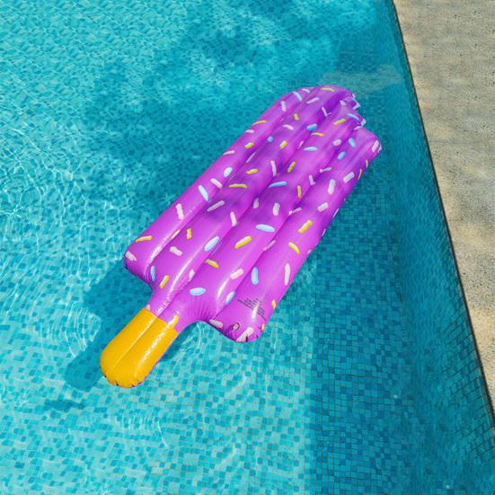 Ice Cream Popsicle Floating Bed Eye-Catching Inflatable Easy to Inflate Deflate Store Unique Pool Float