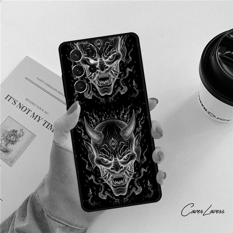 Japanese Hannya Mask Phone Case For Samsung Galaxy S24 S25 S23 S22 Ultra Note 10 20 Plus S20 S21 FE Cover
