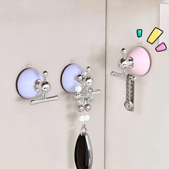 Yousheng Suction Cup Hook Reinforced Suction Cup Base Easy Installation Removable Suction Hanger Heavy-Duty Support Hook