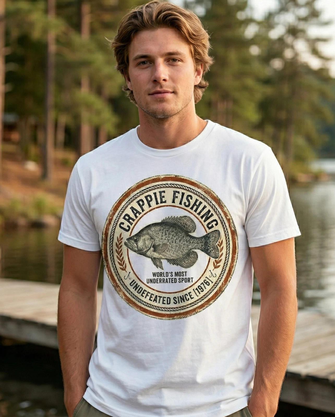 Crappie Fishing T-Shirt Funny Freshwater Angler Gift Shirt Men Women Unisex Tee S