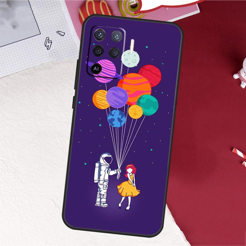 Planet Astronaut Case For Oppo A17 A57 A77 A74 A54 A94 A78 A98 A18 A60 A80 A40 A38 A58 A96 A76 A16 A15 A5 Pro