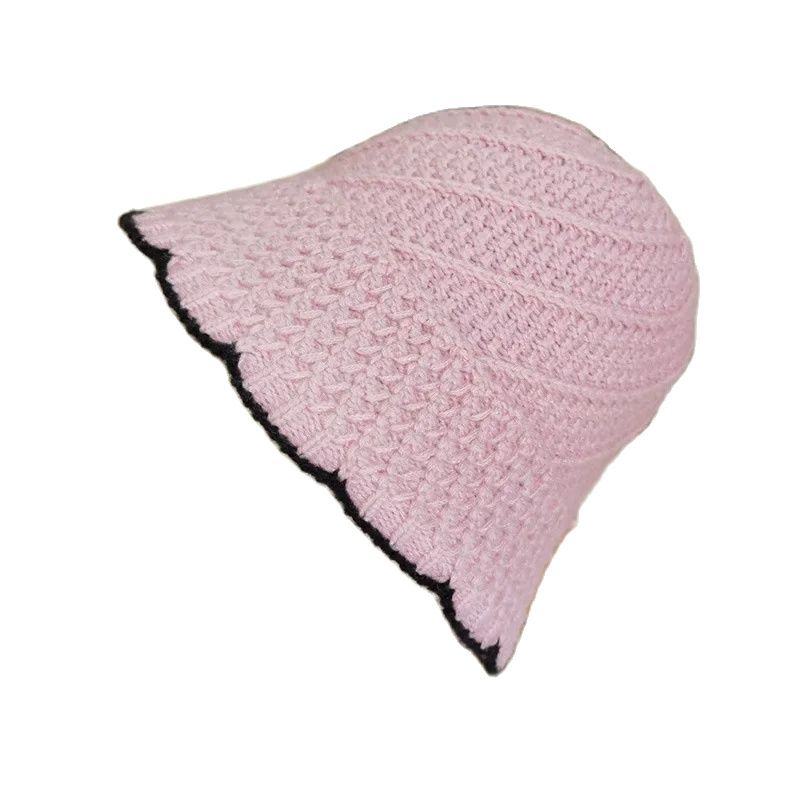 New Winter Hat Ins Wind Japanese Bucket Hats Korean Version Cute Knitted Hats Wool Bucket Hat For Women Mother Mum Gift