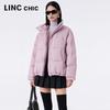 Jinyujie Women's Y23801323 Short Printed 90% Duck Down Puffer Jacket