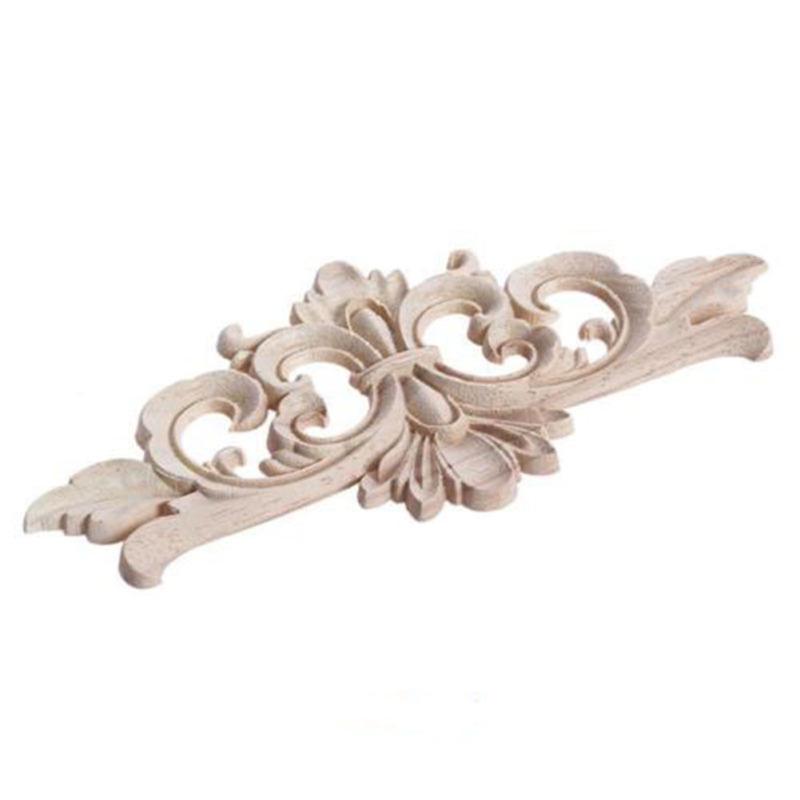 Europäischer Stil Holzgeschnitzte Eckapplikation Unbemalt Möbeldekoration
