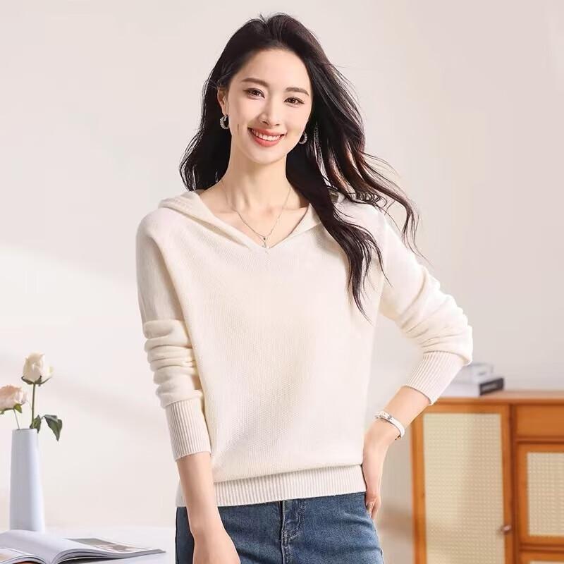 

Firstview Women s Hooded Long-Sleeve Wool Sweater L