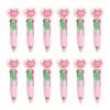 12Pcs Heart Shape Multicolored Pen 4-Color-in-1 Ballpoint Pen for Daily Note Taking Drawing and Classroom Exchange Gift