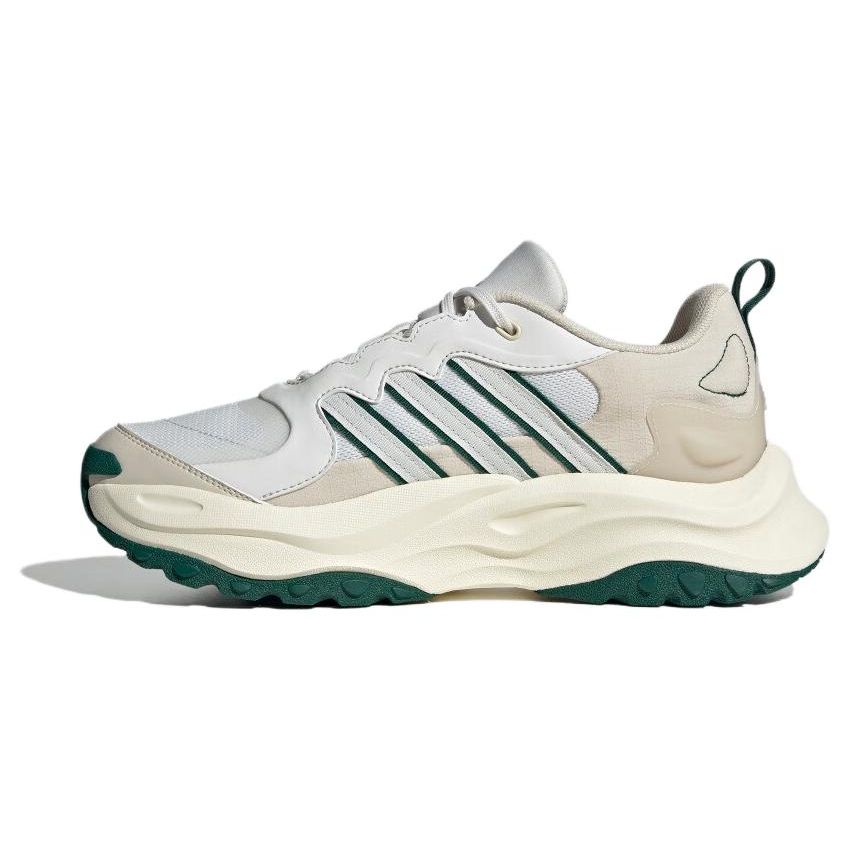 Adidas Maxxwavy Thick Sole Versatile PU Fabric Synthetic Leather Durable Low-Top Running Shoes Unisex Sneakers White Beige Green IF8748