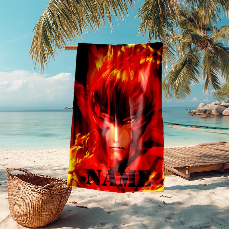 Personalized Customized Proof Beach Towel with Black Myth Wukong Game Pattern - Soft, Absorbent, Quick-drying, Perfect Swimming, Camping&bathing