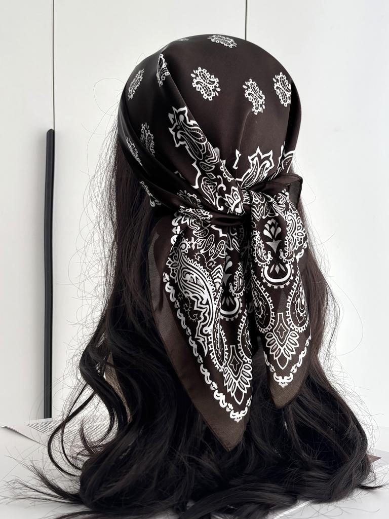 Fashion Print Silk Hairbands Scarf Women Spring New Elagant Floral Bandana Neck Kerchief Head Bands Foulard Female Scarfs
