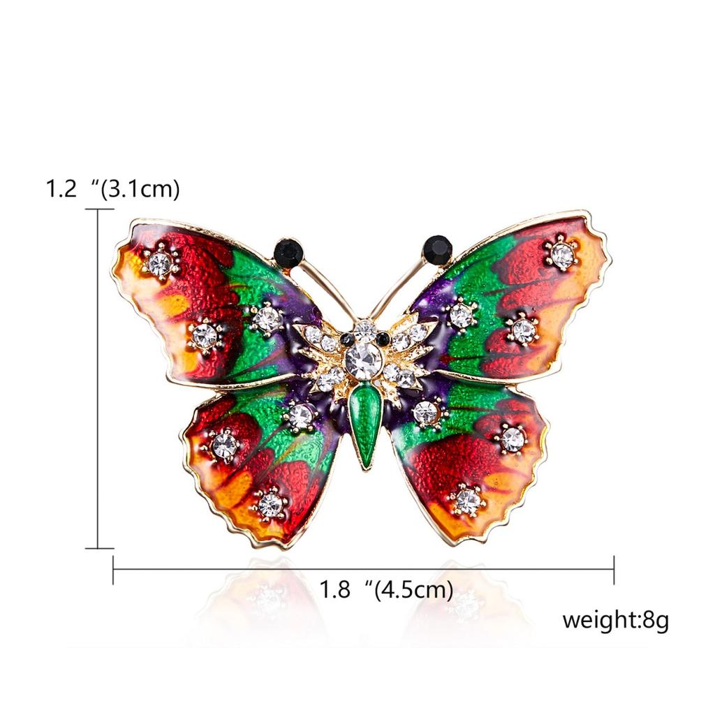 Exquisite Inlaid Rhinestone Butterfly Brooches For Women Men Vintage Lovely Flying Insect Butterfly Animal Enamel Pins Jewelry
