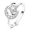 Original Copper Rings Sparking Rotating Star And Moon Open Rings For Women Girls Jewelry Birthday Anniversary Gifts