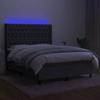 Maison Exclusive - Sommier à lattes de lit matelas LED Gris foncé 140x200 cm Tissu