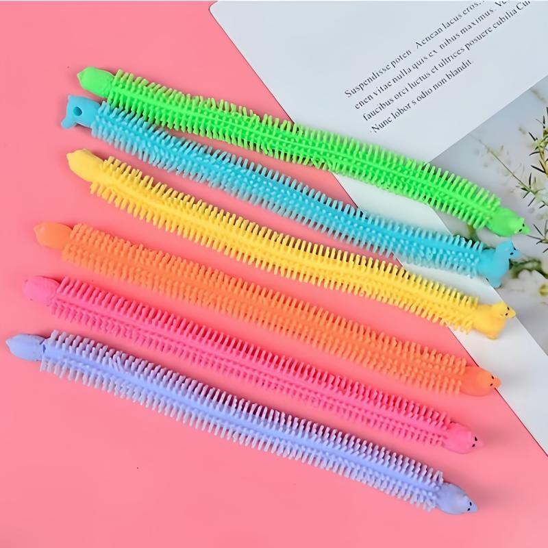 6Pcs Novelty Funny Colorful Alpaca Lala Le Bracelet Stress Relief Sensory Toys Decompression Noodle Stretch Rope Toy Autism Gift