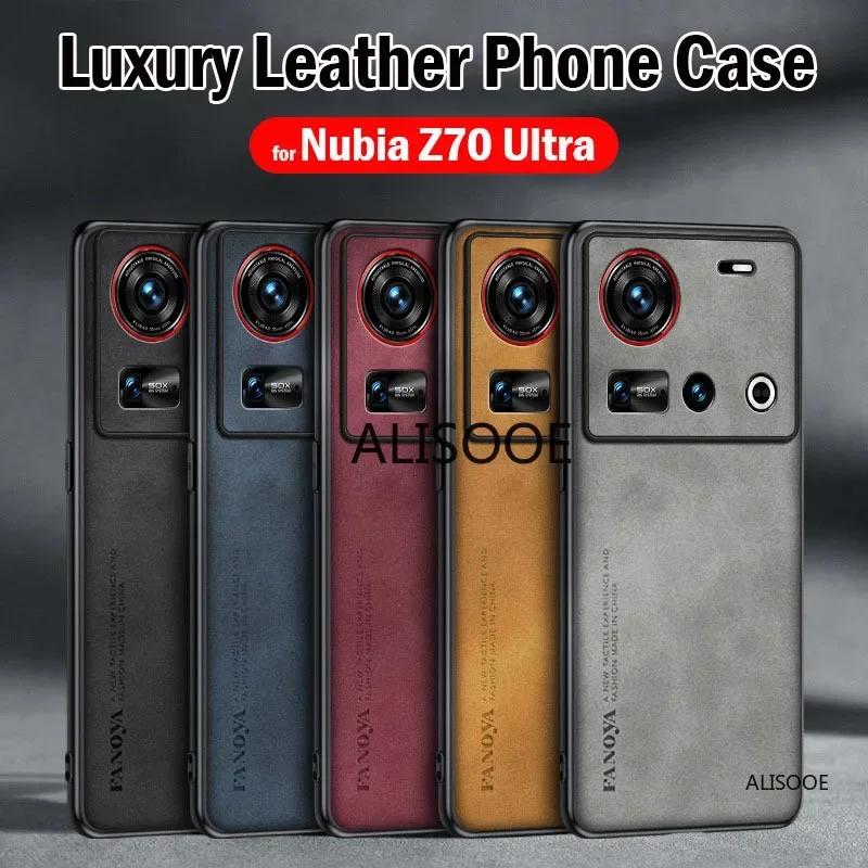 Frosted PU-Leather Funda for Nubia Z80 Ultra Z70 Z60 Ultra Case Matte Plastic Shockproof Back Cover Capa