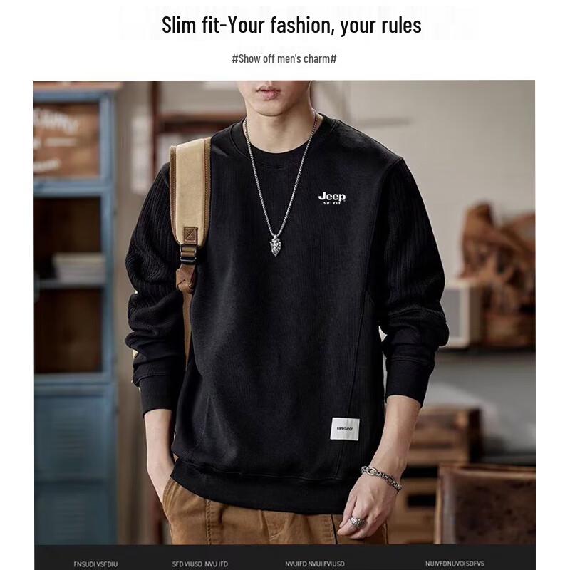 JEEP SPIRIT Men's Long Sleeve Round Neck T-Shirt