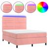 VidaXL Slat Bed Base with LED Mattress, Upholstered Bed, Double Bed, Adult Bedroom Interior Bed, 3136184