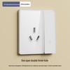 Smart White Glass 2-Gang Switch Panel, Single Fire, Voice-Controlled, Mijia APP Compatible.