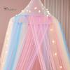 Sleep Protection Net Single Door Mosquito Bed Canopy Rainbow Color Design Mesh Dreamy Breathable Easy to Install Fully Enclosed Anti-mosquito